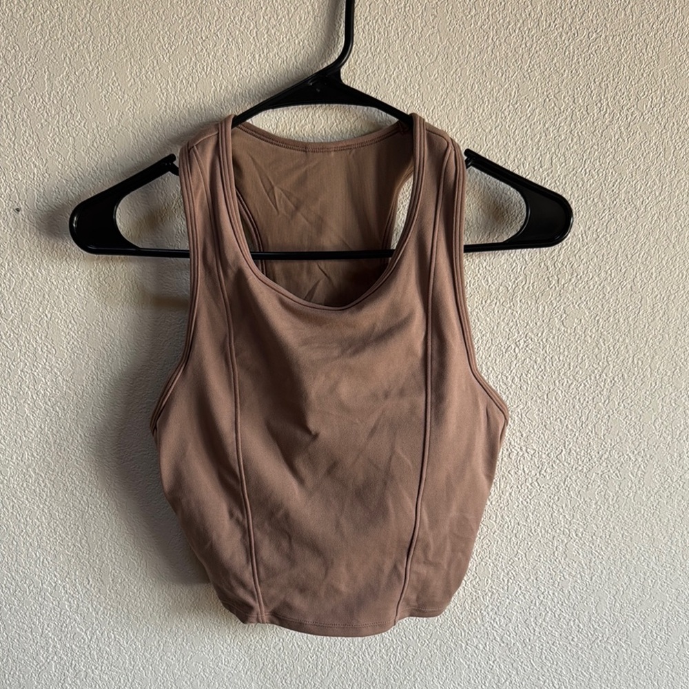 Women's Cropped Brown Tank Top